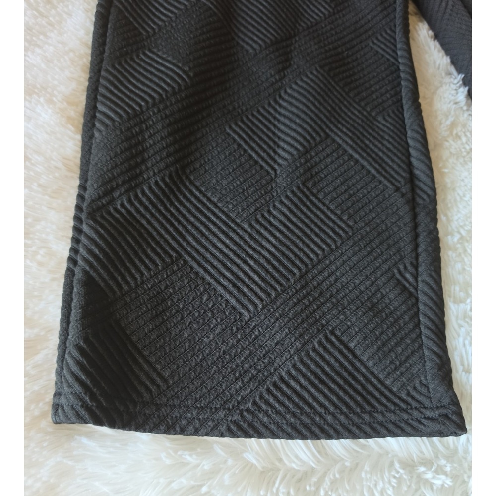 Textured Quilted Short-Sleeve Top and Matching Wide-Leg Pants -S - Picture 4 of 10